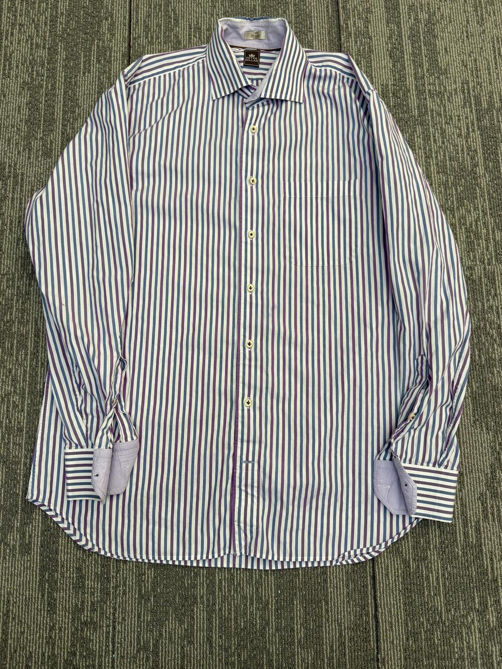 Peter Millar Shirt Mens Large Striped Button Down Dress Classic Long Sleeve